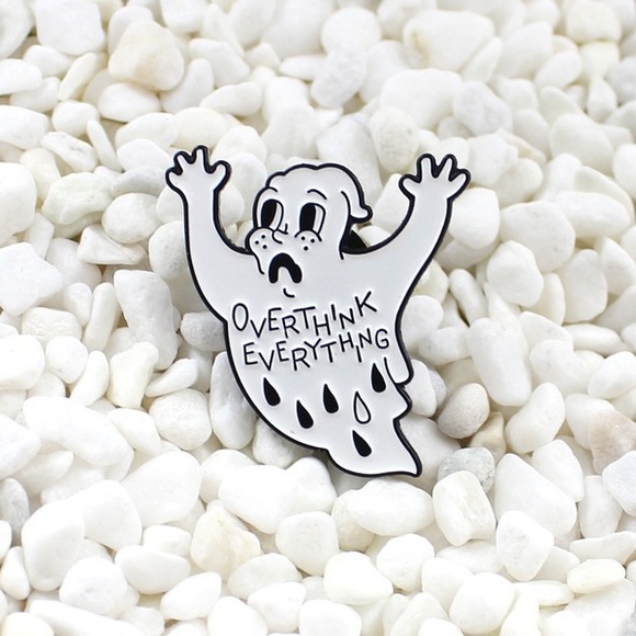 Overthink Everything Ghost Enamel Pin - Picture 4 of 5